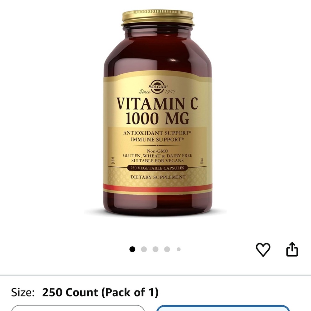 Olga Vitamin C 1000 MG Amber Bottle with Gold Label